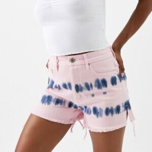 PacSun NWT Pink Tie Dye Ultra High Waisted Vintage Denim Shorts Size 27